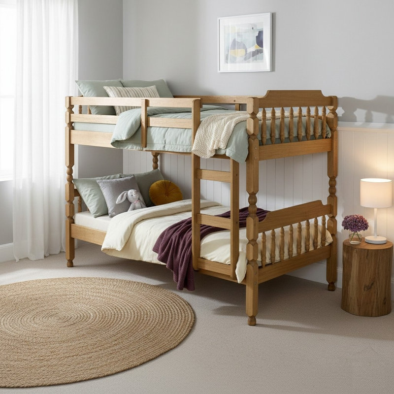 Small Single (2'6) Bunk Bed with Built-in Ladder Included