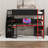 Designs Full Size Loft Bed With Desk And Storage Stairs, Shelves & Pegboard-1640701303-1640701302