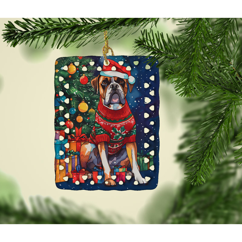 Ornement de Noël en porcelaine Boxer, Boxer 3393