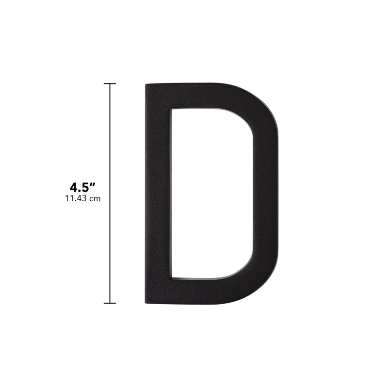 Stand-Off Modern 4,5 "lettre D, D, Noir