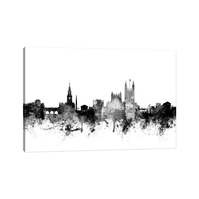 Bath, England In Black & White by Michael Tompsett - Wrapped Canvas Gallery-Wrapped Canvas Giclée, 20.32 cm H x 30.48 cm W