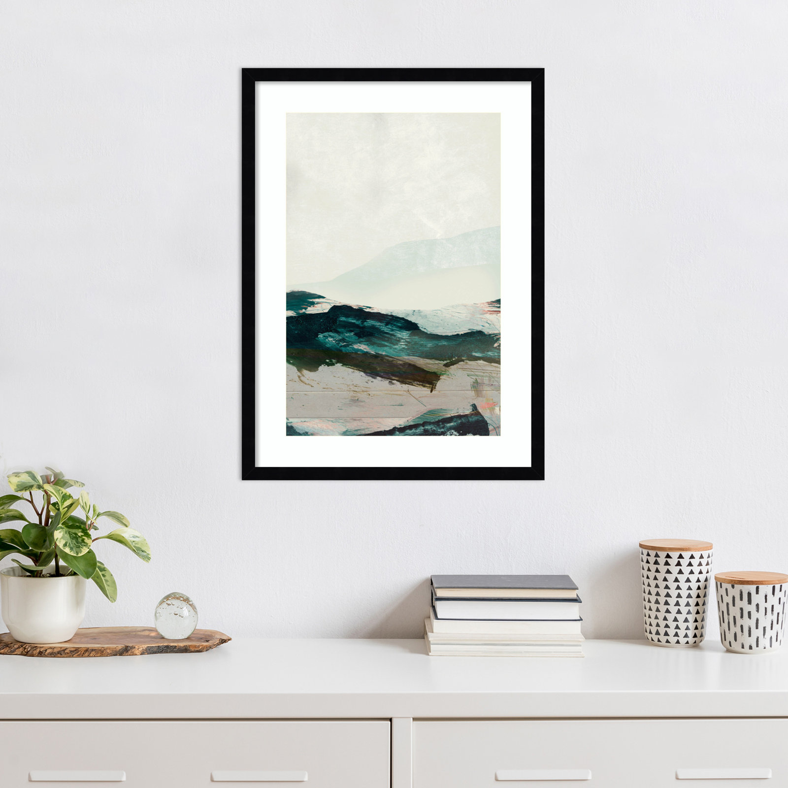 Cleve "Mountains No. 2" Print, Black Framed, 25" H x 19" W