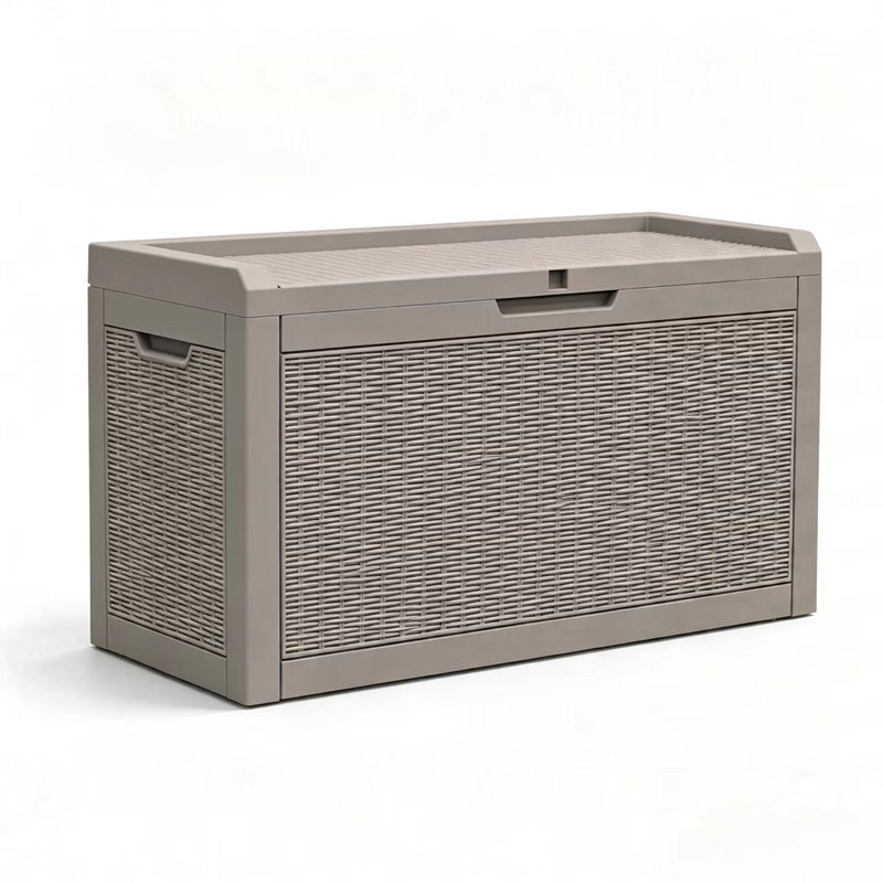 Boîte de rangement verrouillable en résine 41,94 po l 60 gallons (brun clair), Brown-Grey