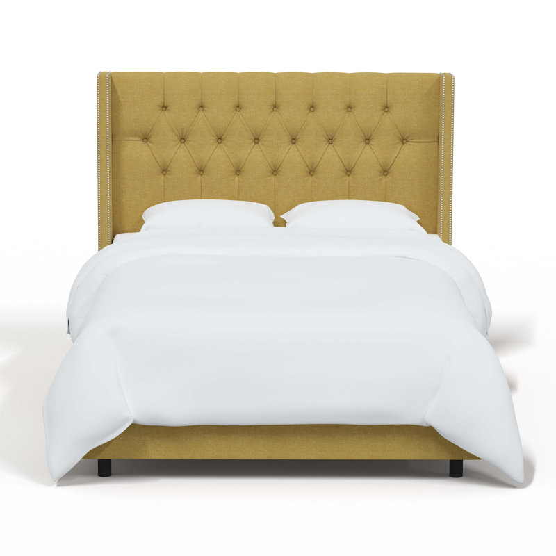 Casstown Upholstered Bed, Zuma Golden Textured Linen, Queen