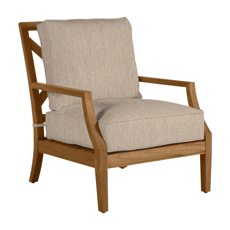 Haley Teak Lounge Chair - Natural Teak, Natural Teak, Welt + Standard fill, Canvas Sand