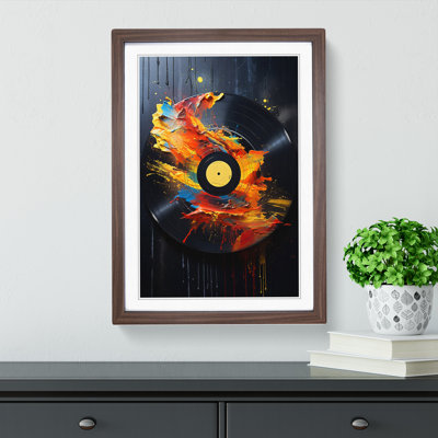XYZ-FRM-V1223-1668 Vinyl Record Tachisme No.2 - Single Picture Frame Print on Wood