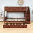 Full XL over Queen Bunk Bed with Built-in Staircase, Storage Shelves, Twin Trundle, and LED Light-2131684613