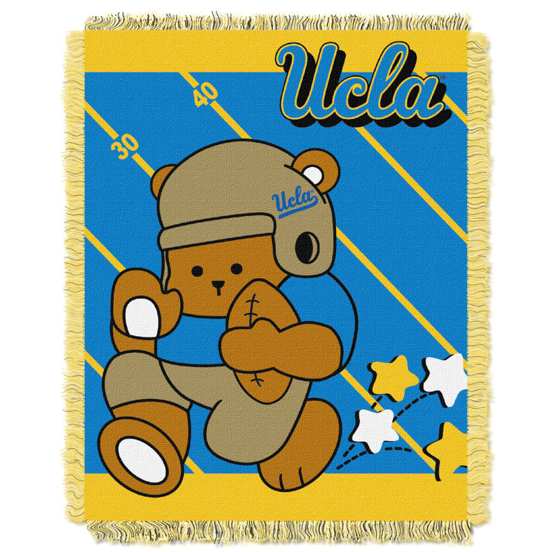 UCLA Bruins Baby Blue and Yellow Woven Jacquard Throw Blanket