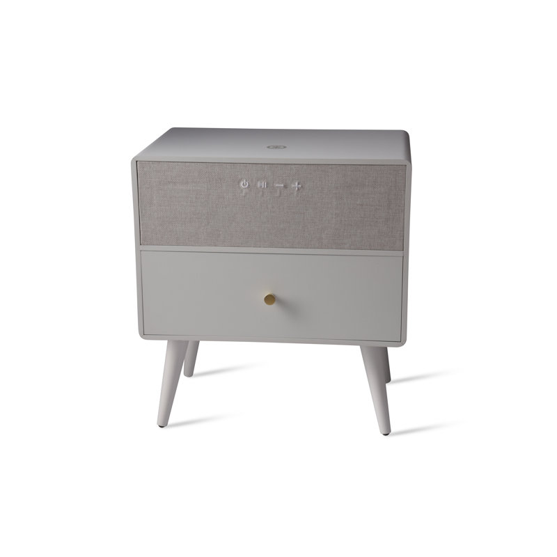 Lokken End Table with Built-In Outlets, White