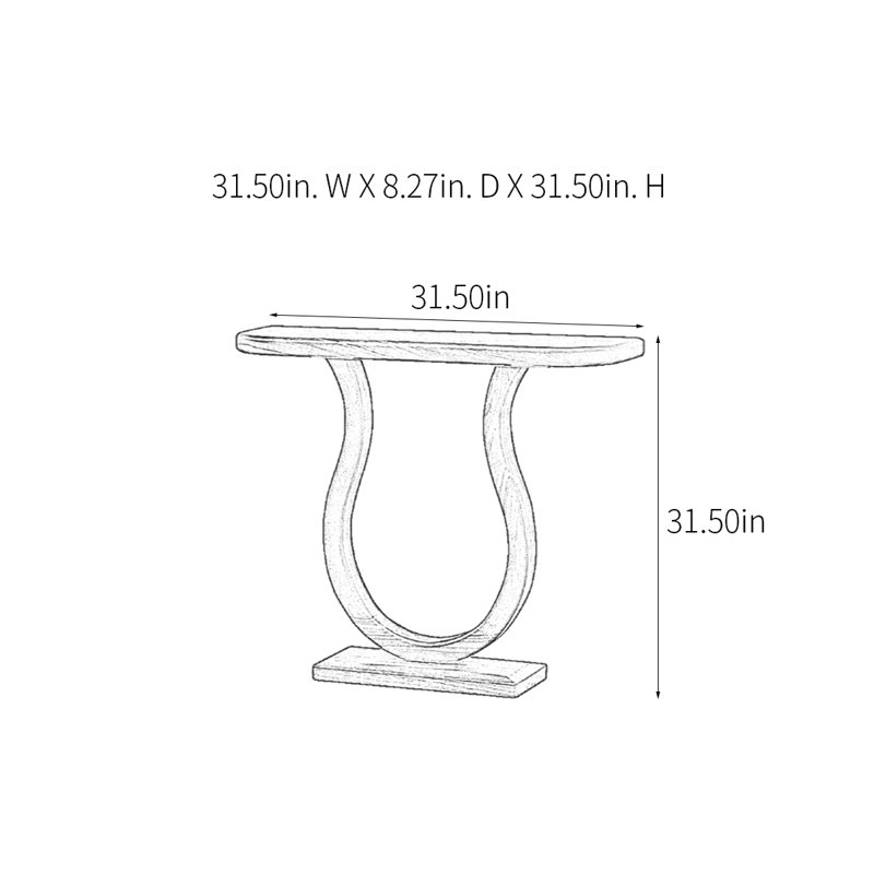 Console Modern Minimalist, H 31,5 po x l 31,5 po x P 8,27 po, Marron foncé