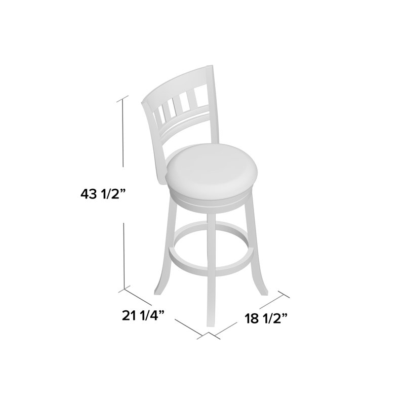 Beecroft Swivel Upholstered Counter Stool with Solid Wood Frame, Antique Gray