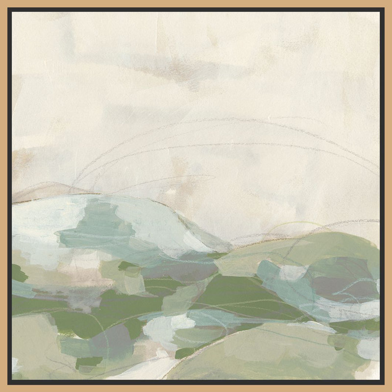 «Moss Vale II», peinture sur toile à cadre flottant, Cadre doré, H 38 po x l 38 po x P 2 po