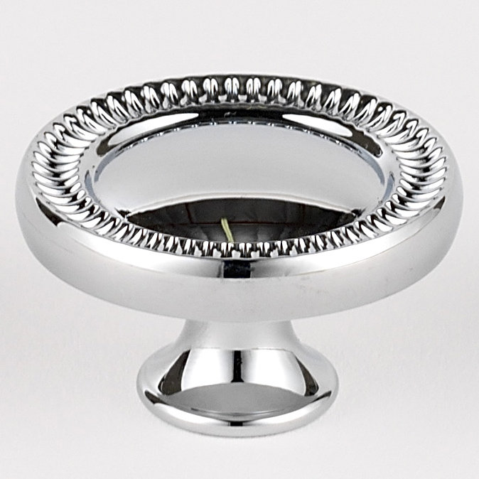 Regal Mushroom Knob, Polished Chrome, 0.88" H x 1.5" W x 0.63" D
