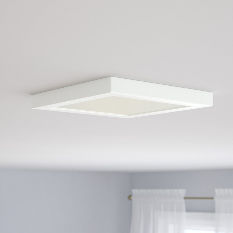 Longworth LED Flush Mount, White, Square 1" H x 9" W x 9" D