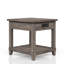 Table de bout en bois massif et gris avec aspect de charge rustique