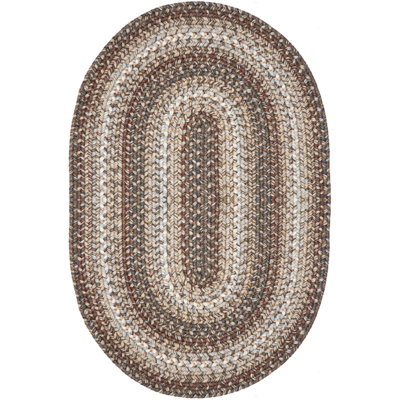  Braided Rug Reversible and Pet Friendly Washable Indoor/Outdoor Ivory/Beige Rug