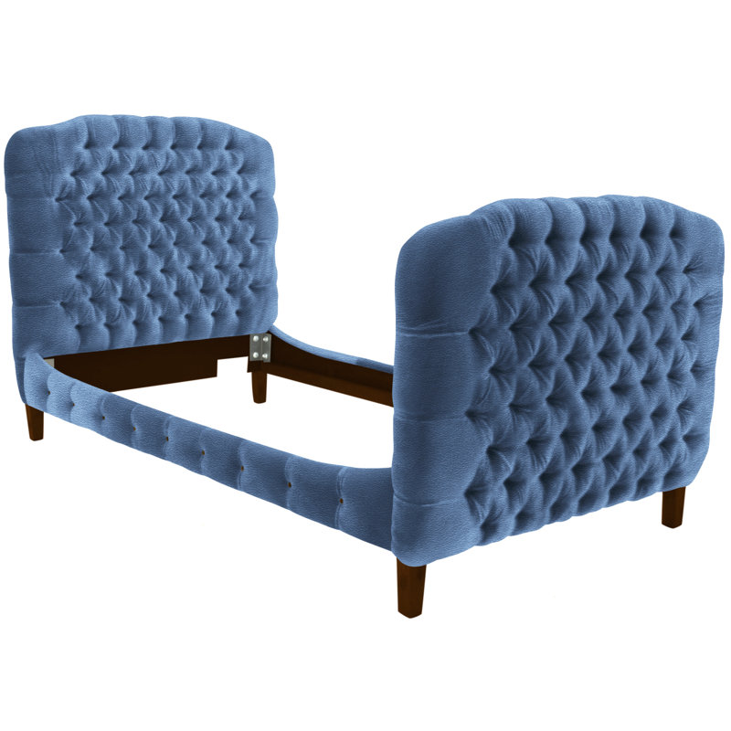 Upholstered Twin Bed, Alistair Black, French Dark Chocolate