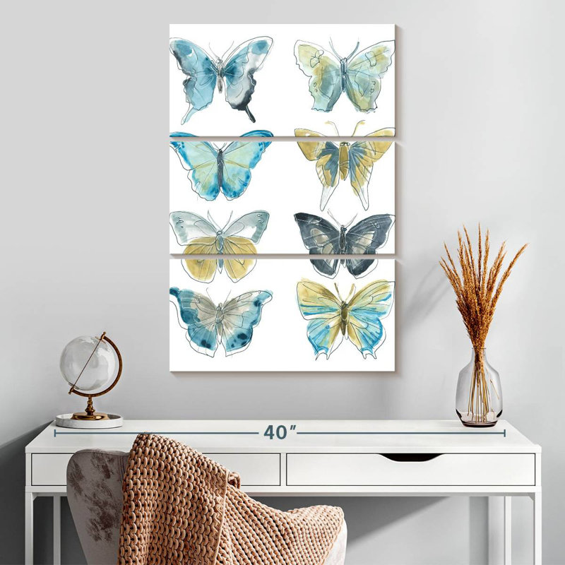 Brampt Butterfly Blues I, H 32 po x l 20 po