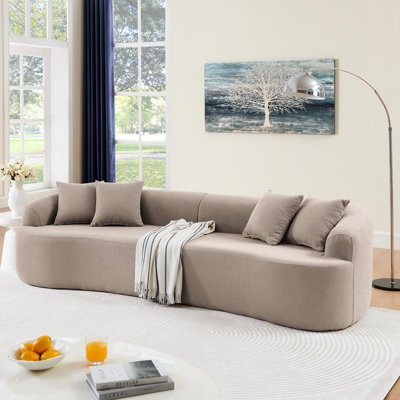 Blue, Curved Sectional, Lamb's Wool, Modern Minimalist, Compressed, High - Density Foam, Living Room Comfort Sectional , Design, Cozy