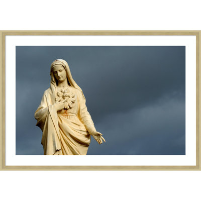 Virgin Mary Wood Framed Wall Art Print