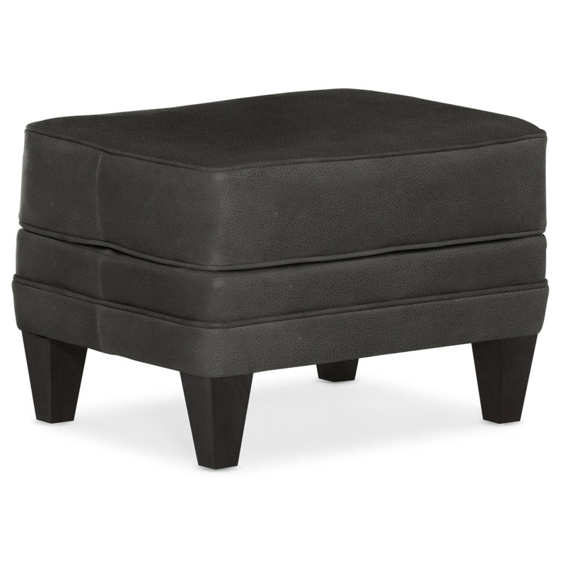 Willow Ottoman, Plantation, Outsider Raven Genuine Leather