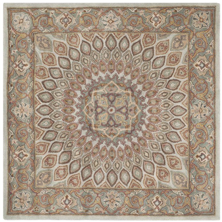 Gideon Hand Tufted Wool/Cotton/Latex Oriental Rug in Gray/Blue