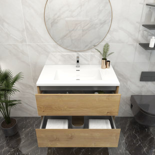 35.44'' Single Bathroom Vanity with Acrylic Top