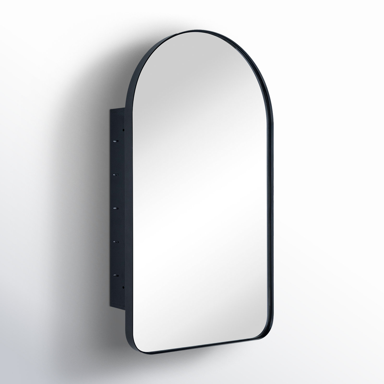 Recessed Medicine Cabinet, Black, 28.3" H x 16" W