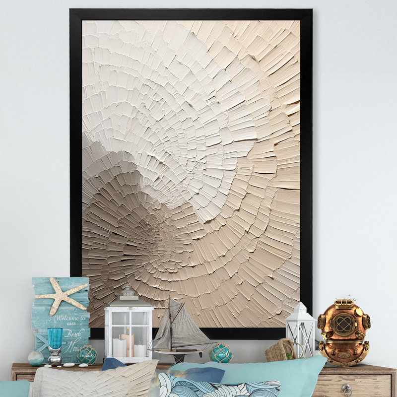 Minimaliste gracieux, art discret beige - Art mural minimaliste, Cadre photo unique, H 44 po x l 34 po, Noir