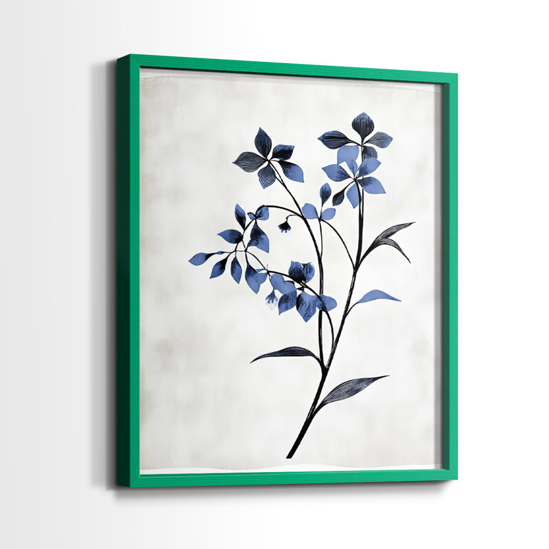 Série FLORAL - Impression encadrée de qualité supérieure - Prêt à accrocher - aucun clou requis - aucun clou requis, Gris