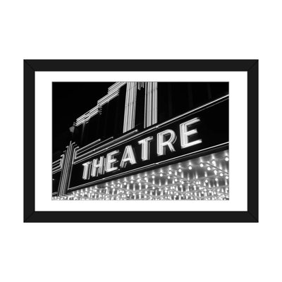 1930s-1940s Theater Marquee Theatre In Neon Lights by Vintage Images - Gallery-Wrapped Canvas Giclée on Canvas