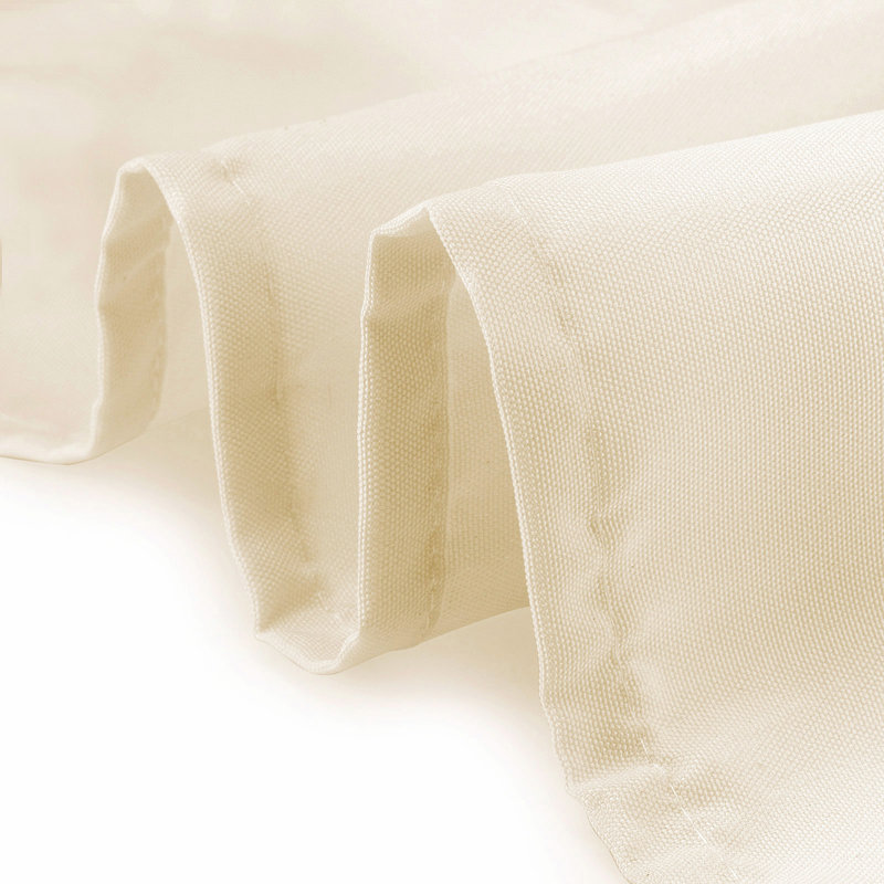 Ivory Round Polyester Tablecloth Set for Weddings and Banquets