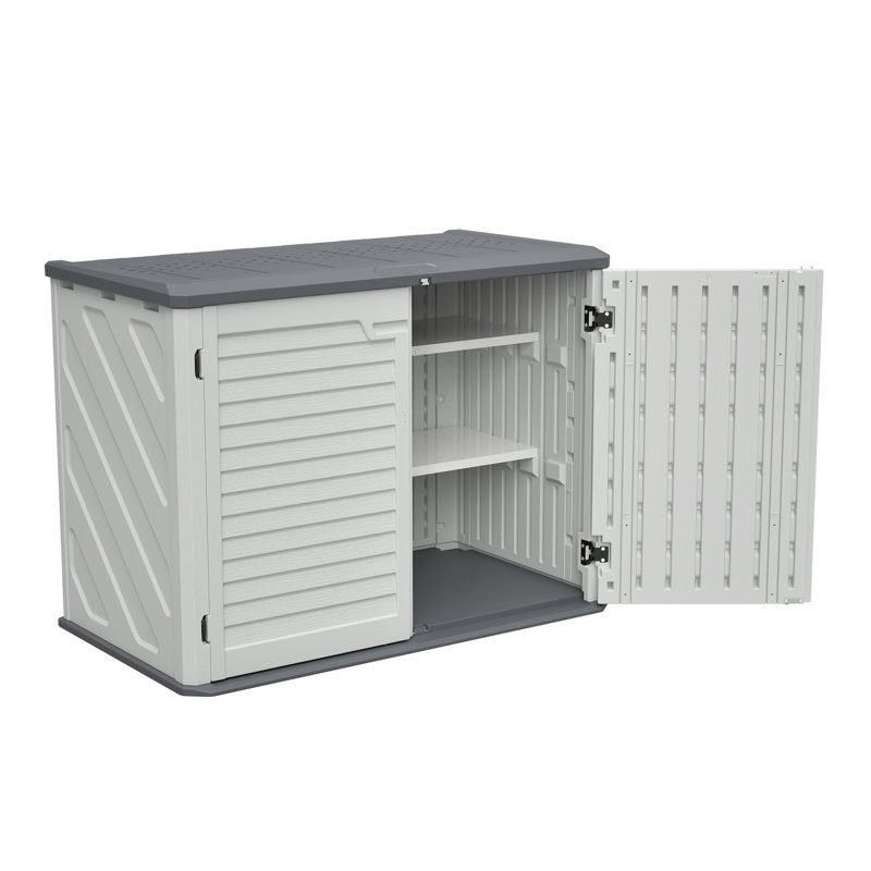 Horizontal Storage Shed With Removable Shelf