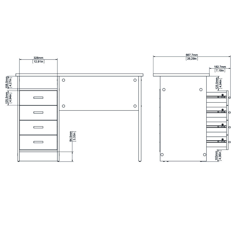 Vishrut Writing Desk, White