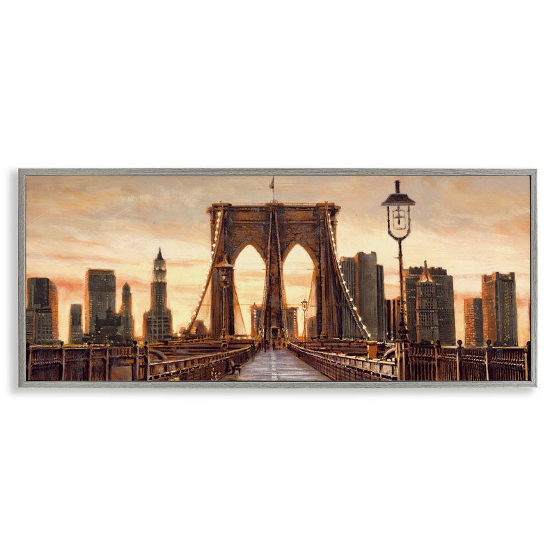 «City Bridge View», art de la giclée encadrée par Matthew Daniels, Estampe numérique Farmhouse, H 10 po x l 24 po