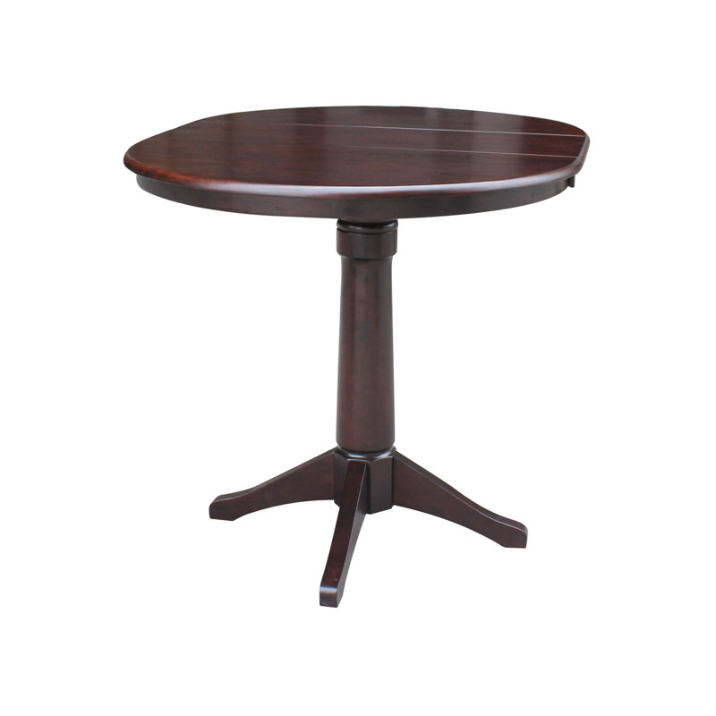 Henington Extendable Solid Wood Dining Table, Rich Mocha