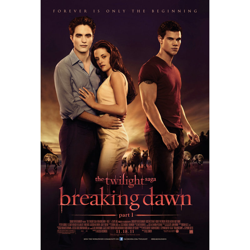 La saga Twilight Breaking Dawn, H 24 po x l 16 po