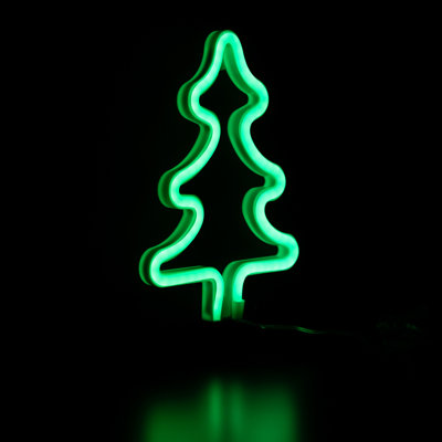 Silhouette de fenêtre de style néon vert 9,5 "à DEL