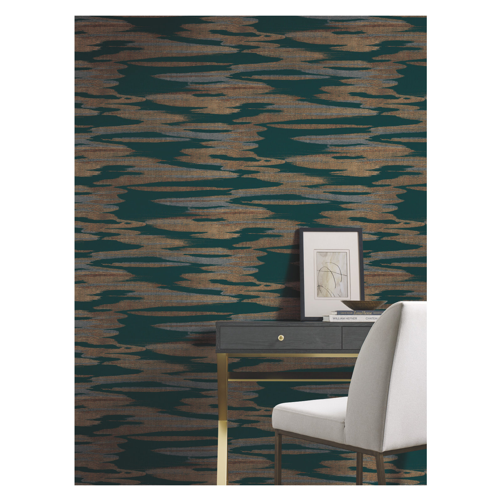 Surrey Striped Wallpaper, Teal
