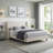 Melaya Elegant Wingback Upholstered Platform Bed Frame – Luxurious Design with Gold Piping, Sturdy Support, and Easy Assembly-640475837-640475827