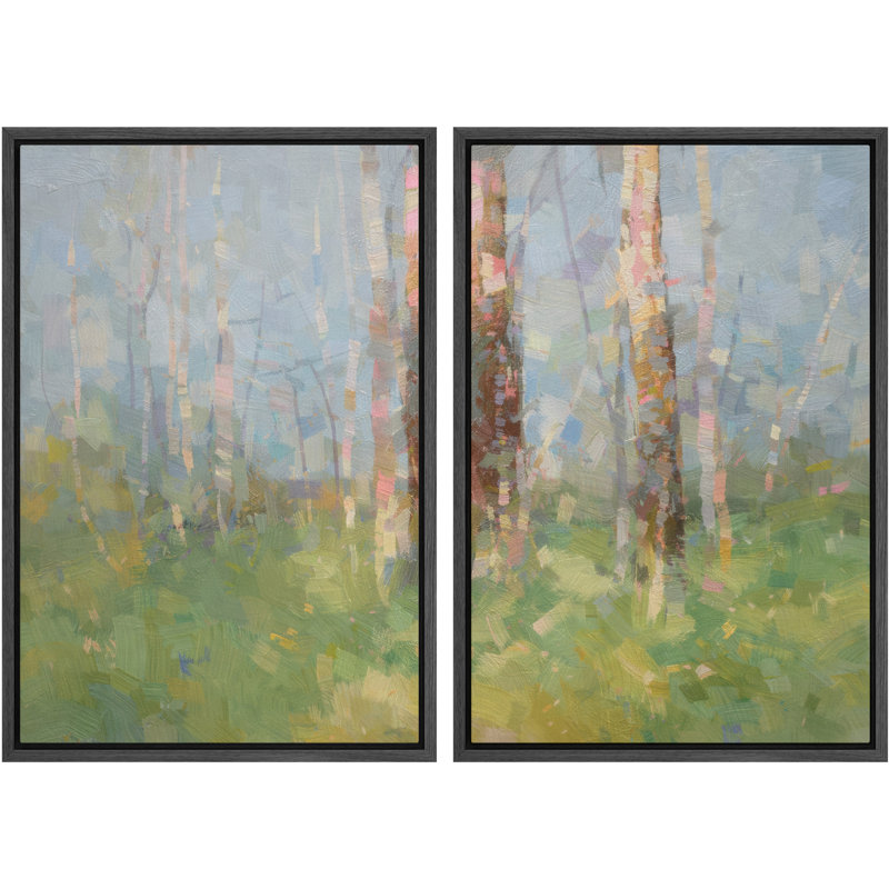 «Soft Soft Abstract Forest Landscape», chambre à coucher, impression sur toile, impression sur toile encadrée