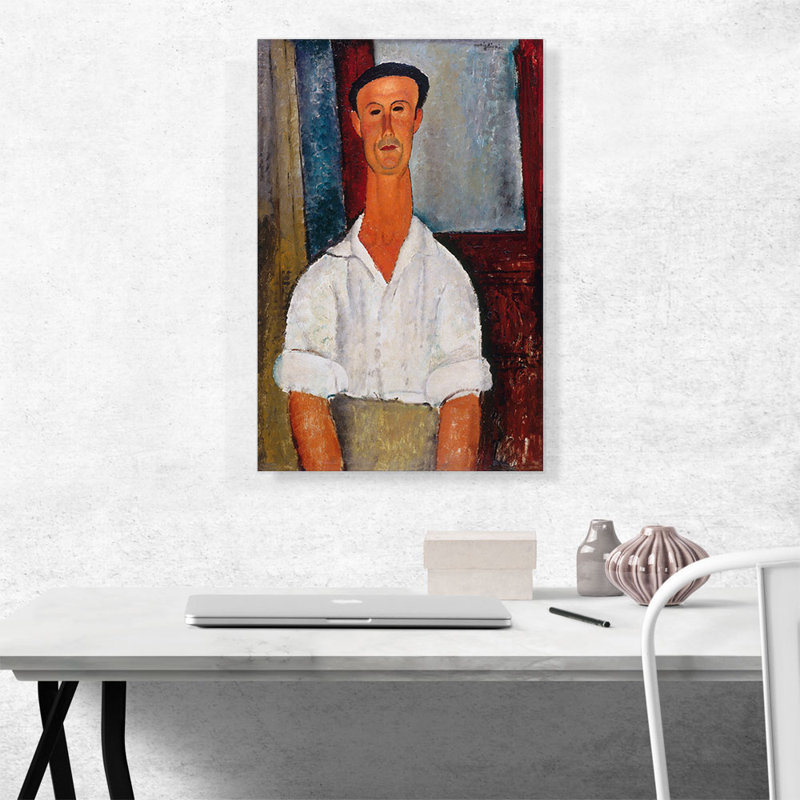 «Gaston Modot» par Amedeo Modigliani, reproduction d'art sur toile tendue, H 26 po x l 18 po x P 0,75 po