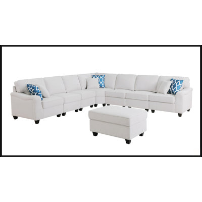 Canapé modulaire en L et repose-pieds 125 po