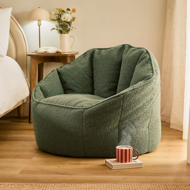 Boucle Bean Bag Chair, Olive