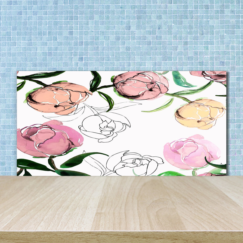 50cm W x 100cm L Glass Peel and Stick Panel
