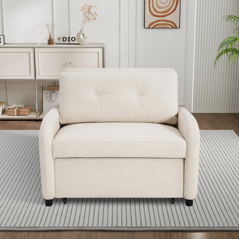 Chaise longue d'appoint convertible, Beige