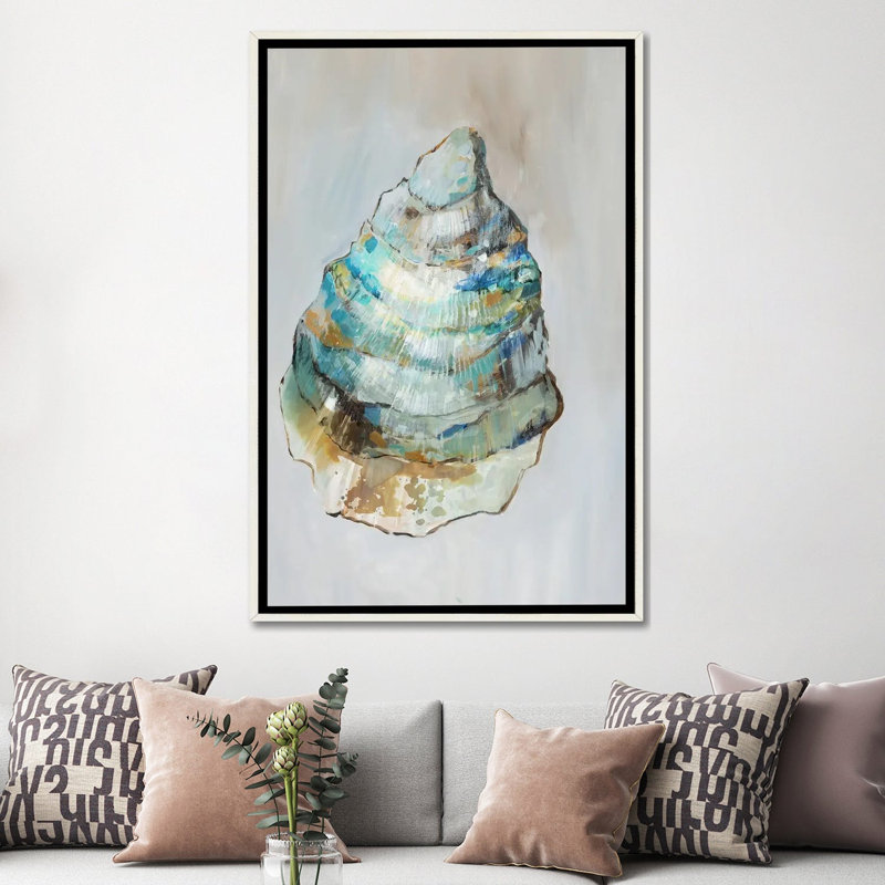 Nautical Whispers II, Distressed White Floater Framed Canvas, No Mat, 60" H x 40" W x 1.5" D