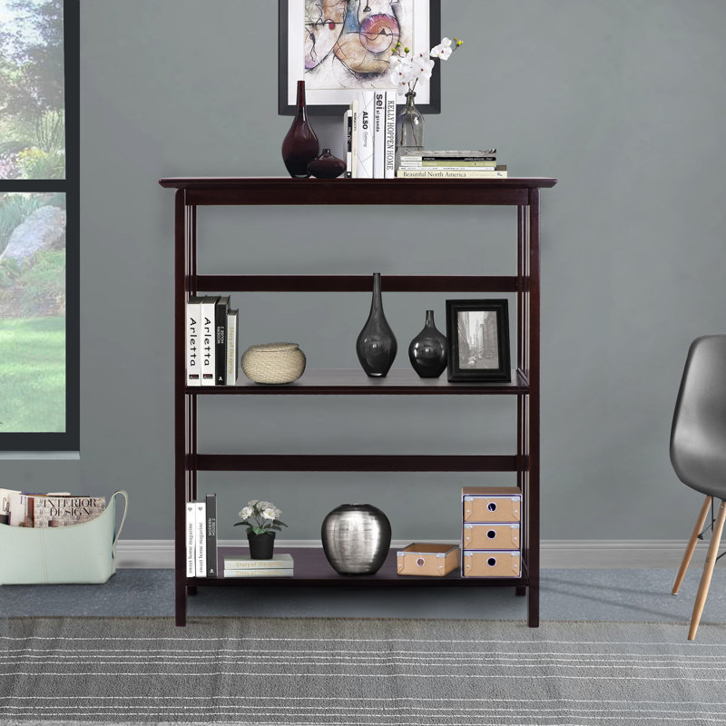 Bibliothèque en bois massif Tou, Espresso, (3 tablettes) H 34 po x l 30 po x P 12 po