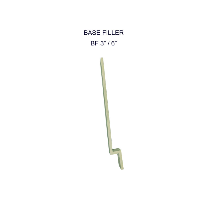 Garniture de base en érable Shaker Shallow Green H 34,5 po x P 1 po avec coup de pied, H 34,5 po x l 6 po x P 1 po