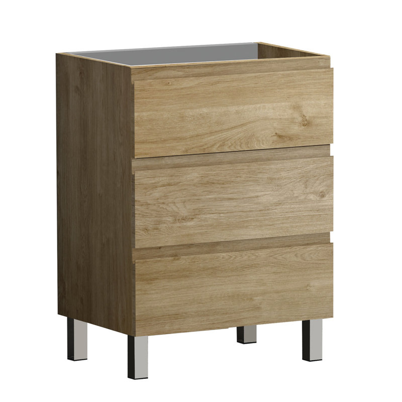 Base de meuble-lavabo mural simple 28 po Costa, Chêne